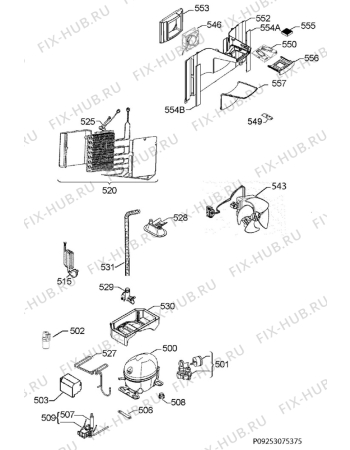 Взрыв-схема холодильника Aeg RCB83724VX - Схема узла Cooling system 017