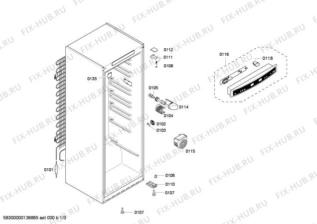 Схема №3 KSK38V50 с изображением Дверь для холодильной камеры Bosch 00248108