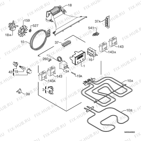 Взрыв-схема плиты (духовки) Privileg 00678683_61322 - Схема узла Electrical equipment 268