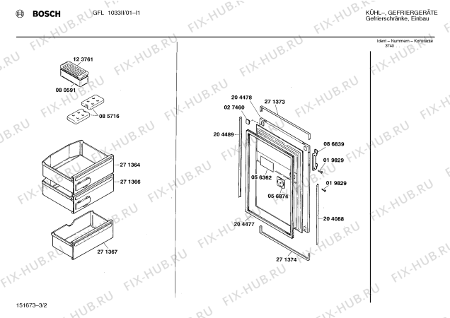 Взрыв-схема холодильника Bosch GFL1033II - Схема узла 02