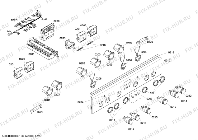 Схема №4 HL444520V с изображением Панель управления для духового шкафа Siemens 00671570