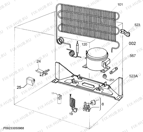 Взрыв-схема холодильника Novamatic KS75.3-IB - Схема узла Cooling system 017