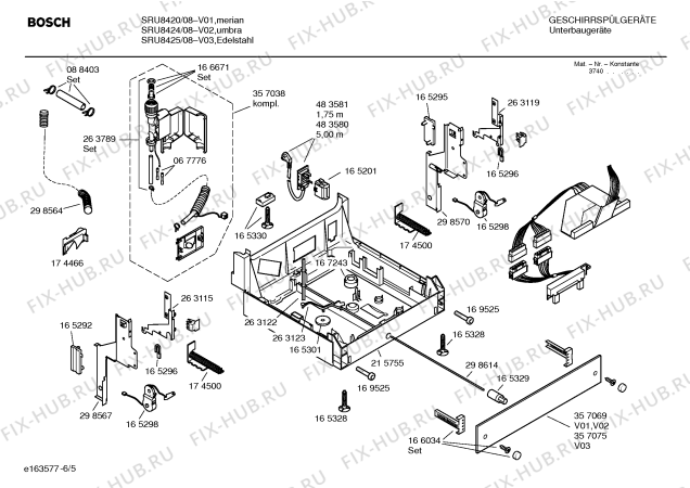 Взрыв-схема посудомоечной машины Bosch SRU8425 Exclusiv - Схема узла 05