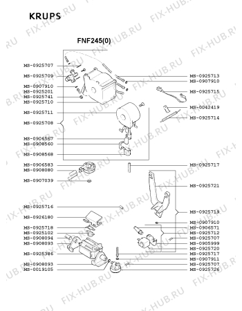 Взрыв-схема кофеварки (кофемашины) Krups FNF245(0) - Схема узла QP001889.0P6