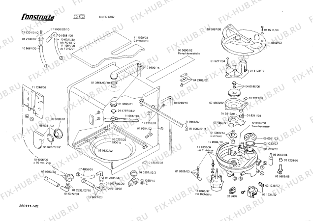 Взрыв-схема посудомоечной машины Constructa CG3702 - Схема узла 02