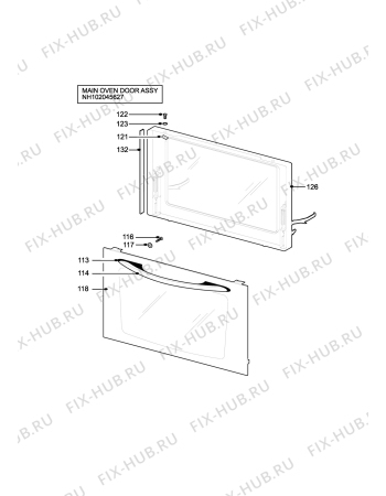 Взрыв-схема плиты (духовки) Electrolux EDB710X2 - Схема узла H10 Main Oven Door (large)