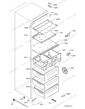 Взрыв-схема холодильника Electrolux EN3402AOW - Схема узла Housing 001