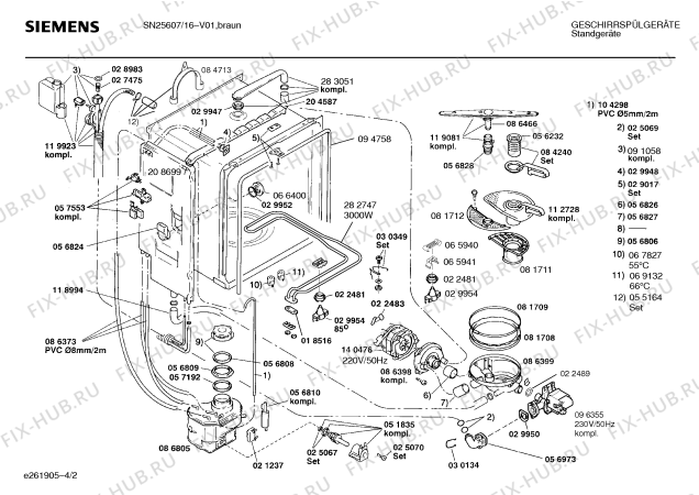 Схема №3 SN25607 с изображением Панель для электропосудомоечной машины Siemens 00289942