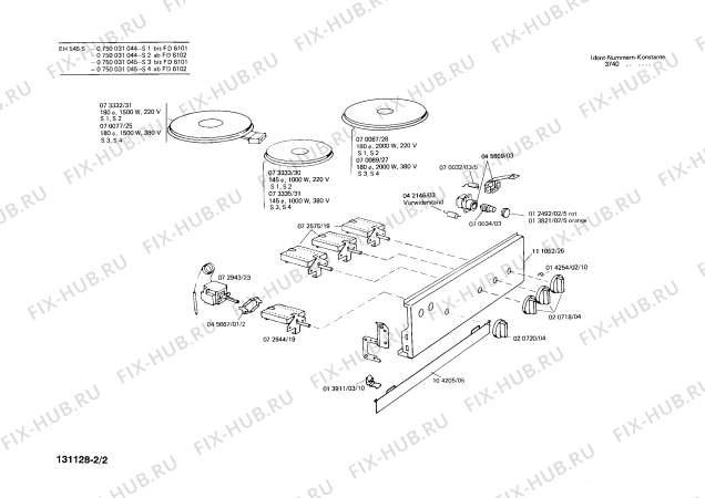 Взрыв-схема плиты (духовки) Bosch 0750031044 EH545S - Схема узла 02
