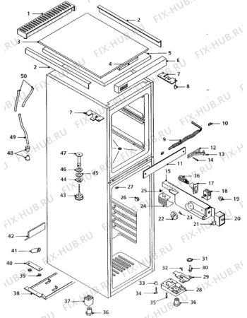 Взрыв-схема холодильника Tricity Bendix EDB81W - Схема узла Cabinet + furniture (extra)