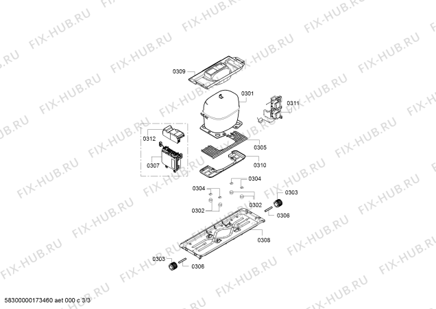 Взрыв-схема холодильника Siemens KG39EMI40 Siemens - Схема узла 03