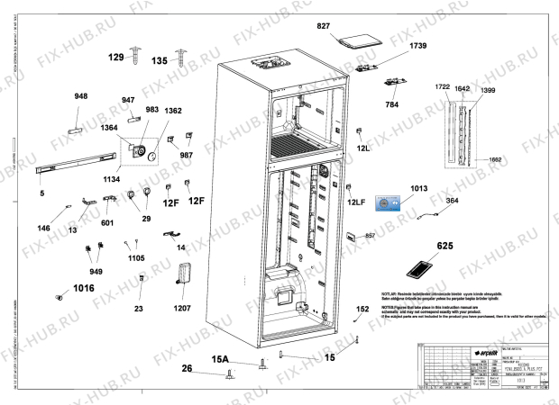 Схема №5 DN150120D (7250248713) с изображением Другое для холодильника Beko 4852591600