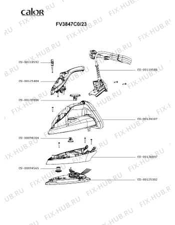 Схема №1 FV3847E0/23 с изображением Ручка для электроутюга Tefal CS-00136897