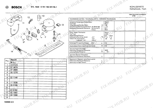 Взрыв-схема холодильника Bosch 0701165591 KTL 1628 - Схема узла 02