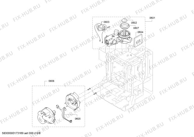 Взрыв-схема кофеварки (кофемашины) Bosch TCC78K751C - Схема узла 06