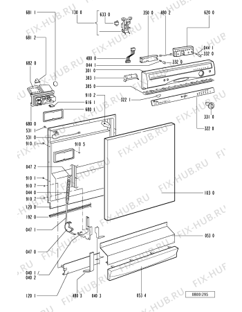 Схема №2 ADP 962/3 GRM с изображением Панель для посудомойки Whirlpool 481245370472