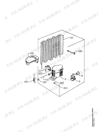 Взрыв-схема холодильника Aeg S1444-4TK - Схема узла Refrigerator cooling system