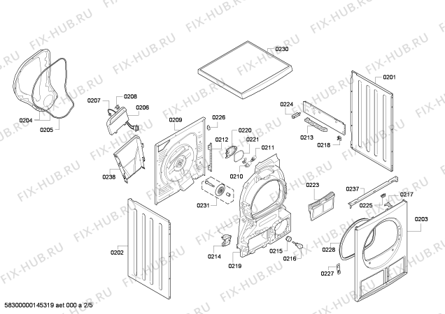 Взрыв-схема сушильной машины Bosch WTE84101TR - Схема узла 02