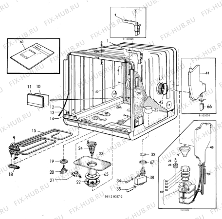 Взрыв-схема посудомоечной машины Elektra DV9200 - Схема узла W10 Housing A