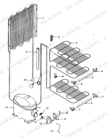 Взрыв-схема холодильника Zanussi DV35GA - Схема узла Cooling system 017