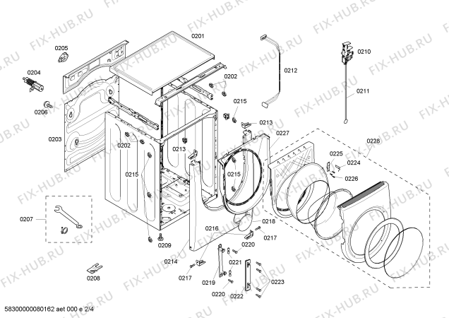 Схема №4 WFMC3200MX Nexxt с изображением Диспенсер для стиралки Bosch 00436438