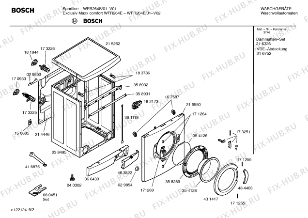Схема №5 WFR264E Exclusiv Maxx comfort WFR264E с изображением Панель управления для стиралки Bosch 00432413