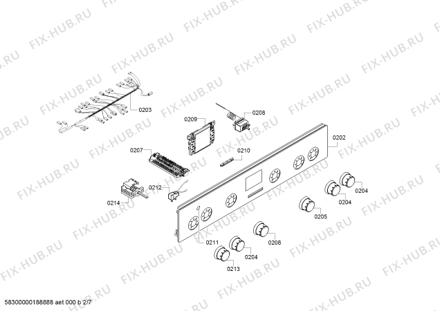 Схема №7 HR74D533T с изображением Столешница для духового шкафа Bosch 00712094