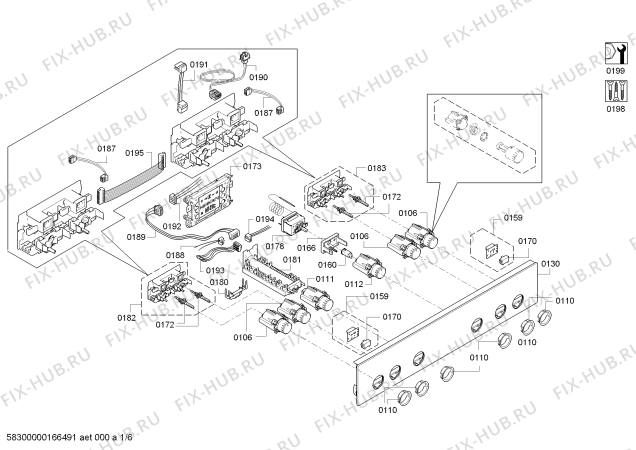 Схема №6 HEG53B520C с изображением Ручка переключателя для плиты (духовки) Bosch 00614990