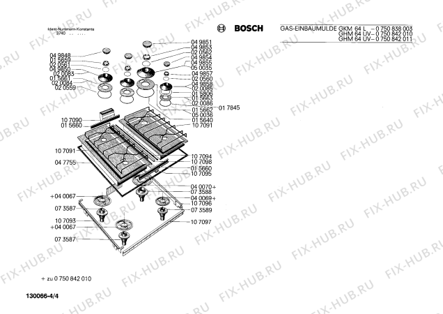 Схема №3 0750842003 GH64UV с изображением Трансформатор поджига для электропечи Bosch 00074398