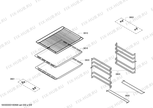Взрыв-схема плиты (духовки) Siemens HB76GB560 - Схема узла 06
