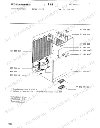 Взрыв-схема холодильника Aeg SAN1410 TK - Схема узла Section2