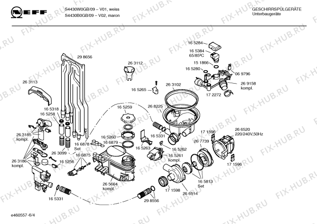 Схема №5 S4430B0GB с изображением Панель управления для посудомойки Bosch 00355541