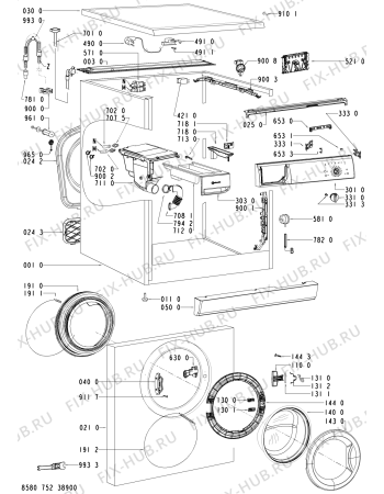 Схема №2 LOE 6052/1 с изображением Обшивка для стиральной машины Whirlpool 480111102707