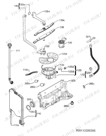 Взрыв-схема посудомоечной машины Zanussi ZDT21003FA - Схема узла Hydraulic System 272