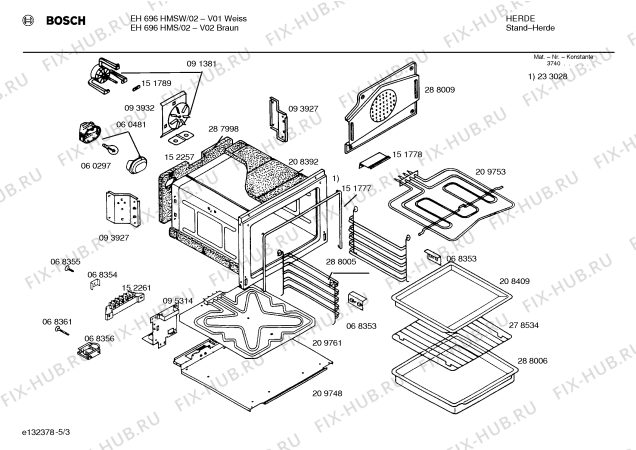 Схема №5 EH696HMS с изображением Переключатель для плиты (духовки) Bosch 00068750