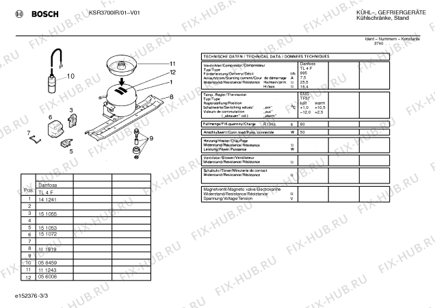 Взрыв-схема холодильника Bosch KSR3700IR - Схема узла 03