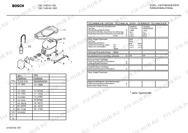 Взрыв-схема холодильника Bosch GIL1140 - Схема узла 02