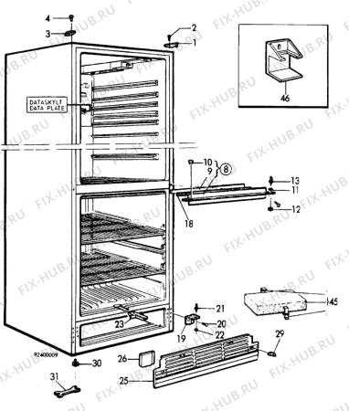 Взрыв-схема холодильника Electrolux TR1221 - Схема узла C10 Cabinet