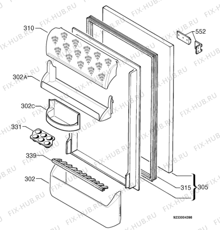 Взрыв-схема холодильника Rex Electrolux FI1540FA - Схема узла Door 003
