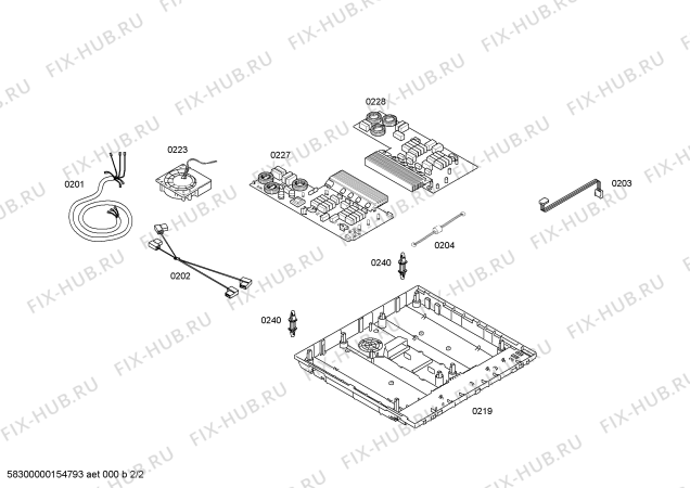 Взрыв-схема плиты (духовки) Bosch PIC875N24E IH6.1 - Standard + brater - Схема узла 02