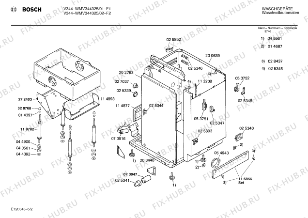 Взрыв-схема стиральной машины Bosch WMV344325 V344 - Схема узла 02