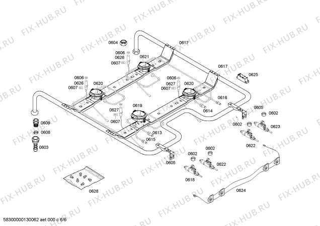 Схема №6 HSV744268N с изображением Крышка для электропечи Bosch 00246617