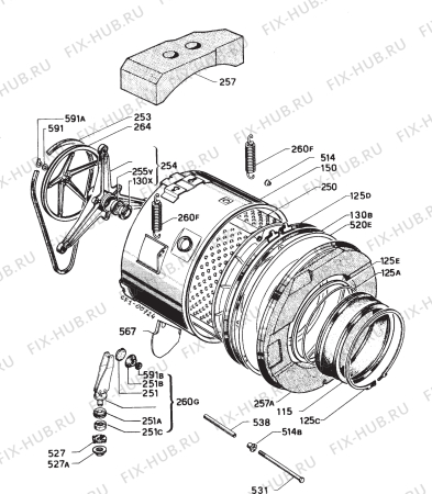 Взрыв-схема стиральной машины Atlas AVJ8100 - Схема узла Functional parts 267