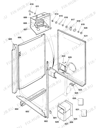 Взрыв-схема плиты (духовки) Hotpoint BD52N (F031606) - Схема узла