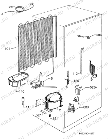 Взрыв-схема холодильника Aeg Electrolux SCS71800F0 - Схема узла Cooling system 017