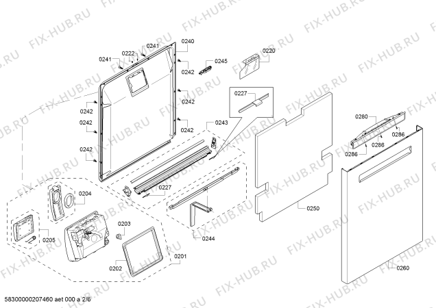 Взрыв-схема посудомоечной машины Bosch SHP865WG5N SilencePlus 44dBA - Схема узла 02