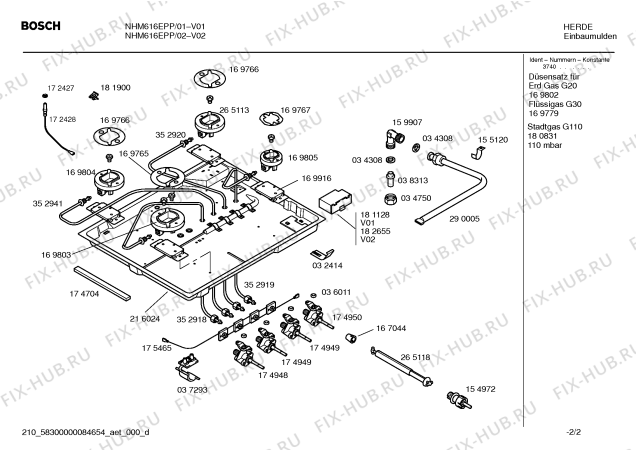 Взрыв-схема плиты (духовки) Bosch NHM616EPP - Схема узла 02