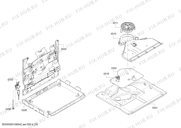 Взрыв-схема плиты (духовки) Bosch HBA11B151V - Схема узла 02