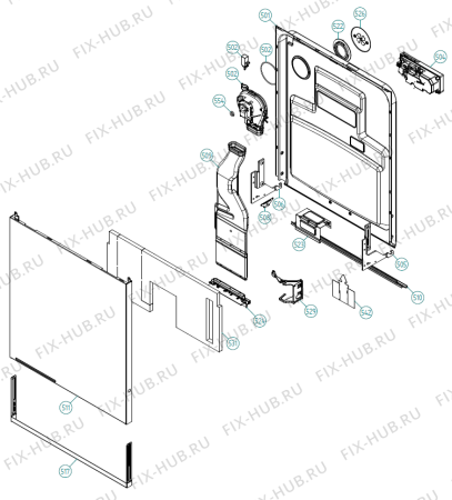 Взрыв-схема посудомоечной машины Pelgrim GVW698ONY-P01 XL NL   -Black FI Soft (341849, DW70.3) - Схема узла 05