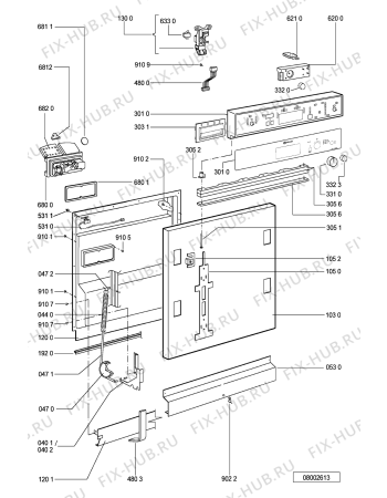 Схема №2 GSIS 6321 IN с изображением Обшивка для посудомойки Whirlpool 481245371561